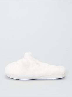 Pantofole mules in maglia peluche - Kiabi