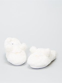 Pantofole mules in maglia peluche - Kiabi