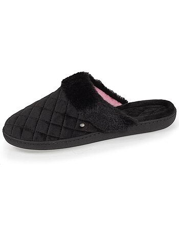 Pantofole mules in microvelluto trapuntato donna isotoner