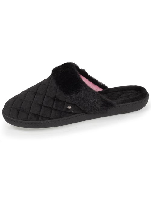 Pantofole mules in microvelluto trapuntato donna isotoner - Kiabi Pantofole mules in microvelluto trapuntato donna isotoner - Kiabi