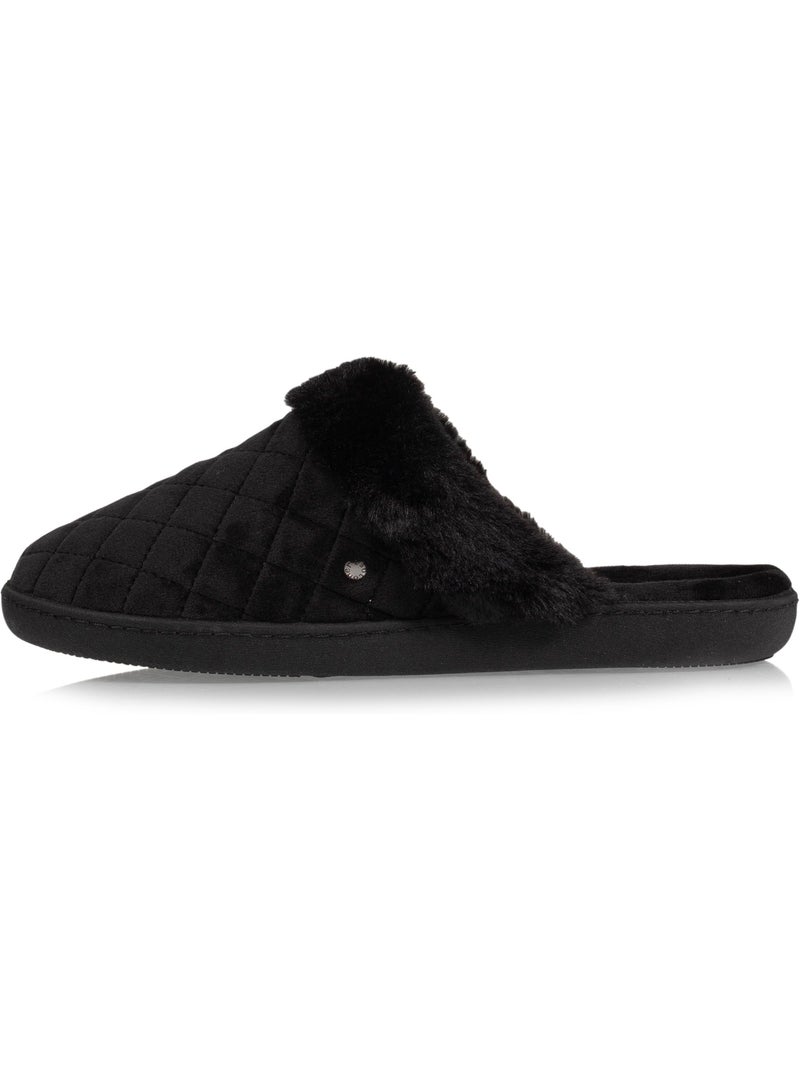 Pantofole mules in microvelluto trapuntato donna isotoner Nero - Kiabi