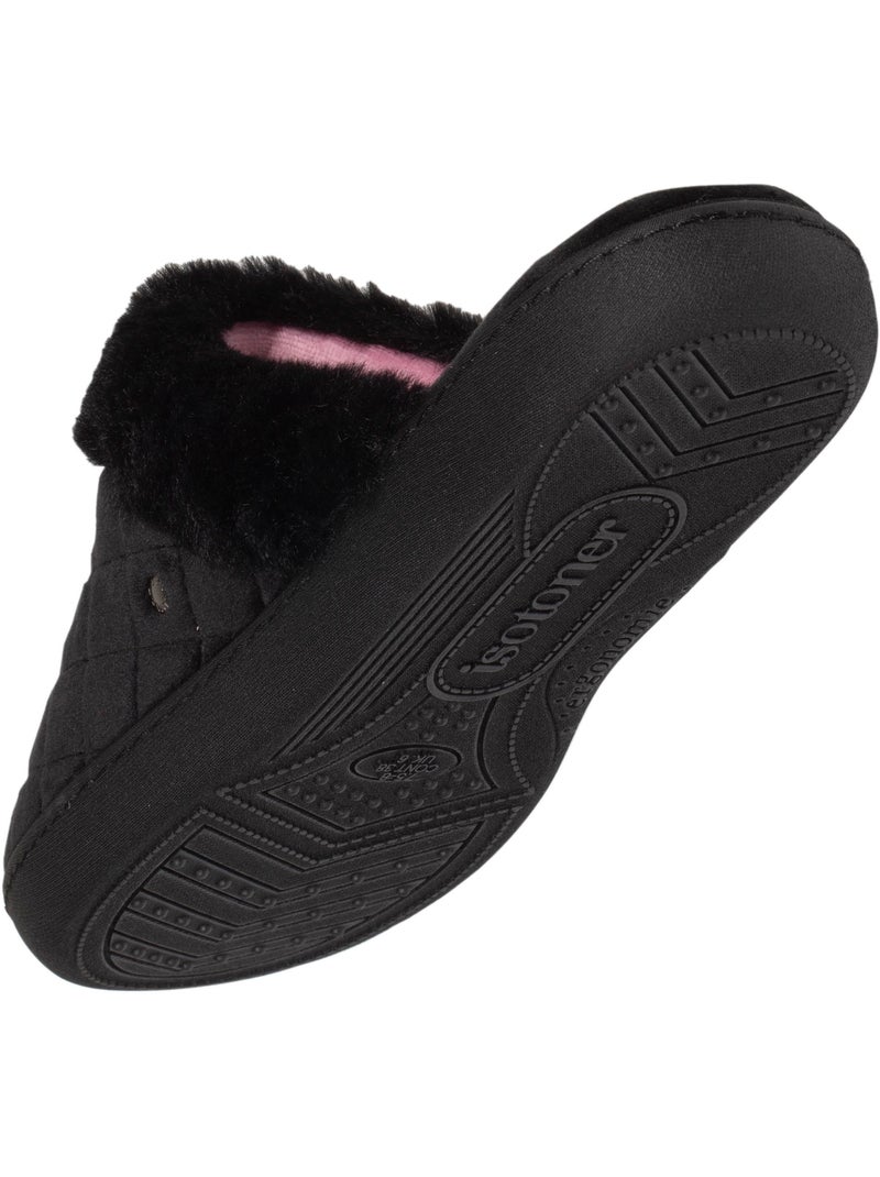 Pantofole mules in microvelluto trapuntato donna isotoner Nero - Kiabi