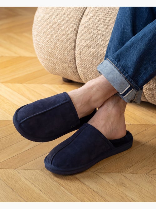 Pantofole mules in pelle con fodera in pelliccia uomo isotoner - Kiabi Pantofole mules in pelle con fodera in pelliccia uomo isotoner - Kiabi