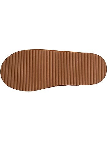 Pantofole mules in pelle con fodera in pelliccia uomo isotoner