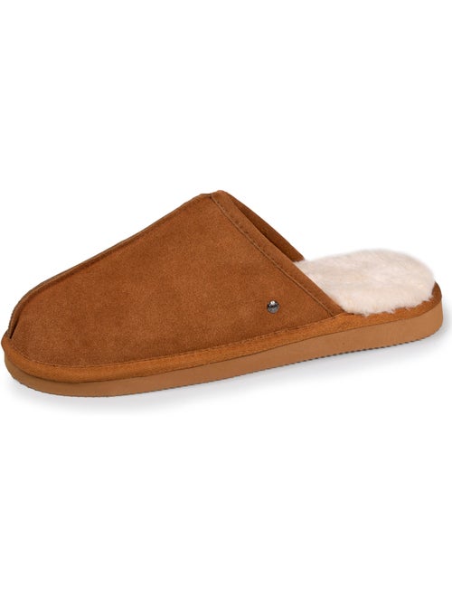 Pantofole mules in pelle con fodera in pelliccia uomo isotoner - Kiabi Pantofole mules in pelle con fodera in pelliccia uomo isotoner - Kiabi