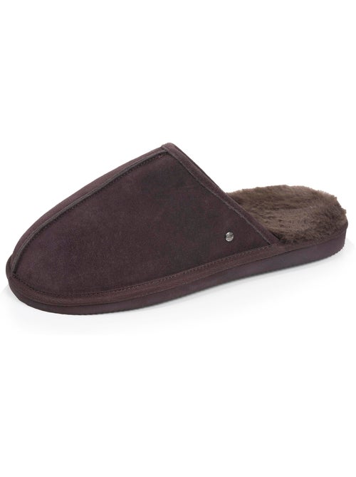 Pantofole mules in pelle con fodera in pelliccia uomo isotoner - Kiabi Pantofole mules in pelle con fodera in pelliccia uomo isotoner - Kiabi