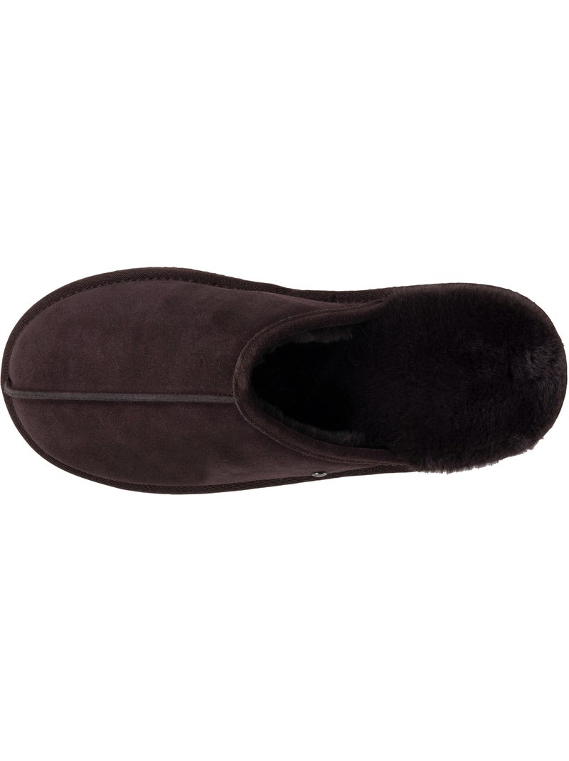 Pantofole mules in pelle con fodera in pelliccia uomo isotoner Marrone cioccolato - Kiabi