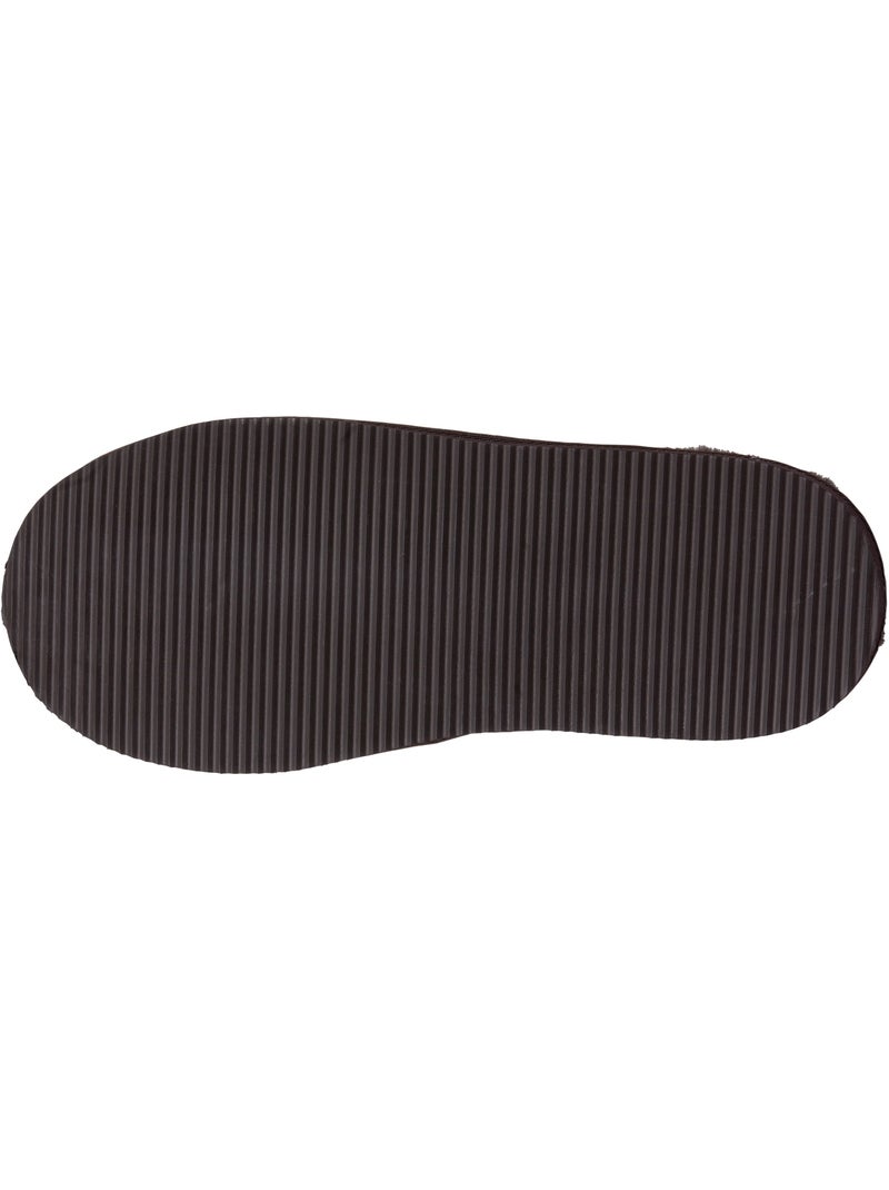 Pantofole mules in pelle con fodera in pelliccia uomo isotoner Marrone cioccolato - Kiabi