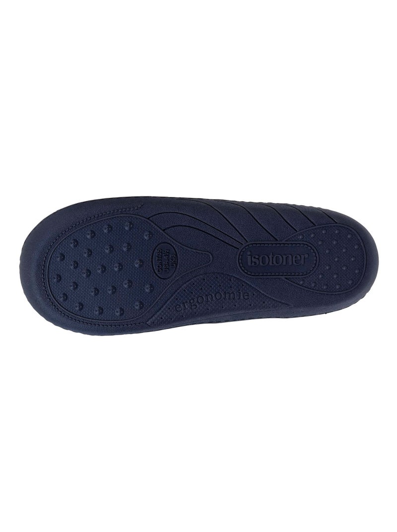 Pantofole mules in pelle scamosciata, suola ergonomica bambina Isotoner Blu marino - Kiabi