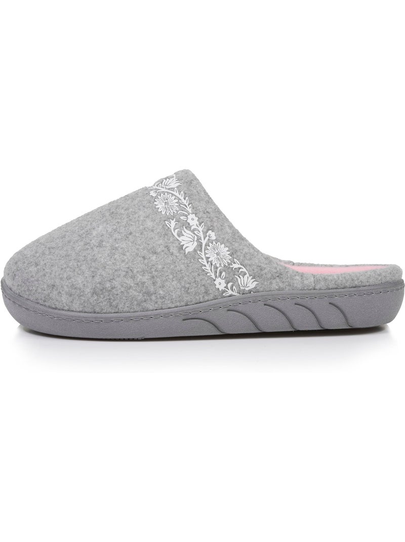 Pantofole mules in tessuto pile, sottopiede ergonomico bambina Grigio melangiato - Kiabi