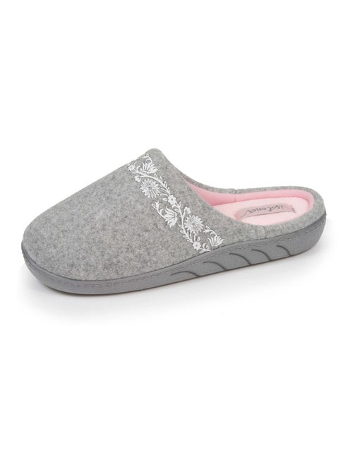 Pantofole mules in tessuto pile, sottopiede ergonomico bambina Isotoner - Kiabi