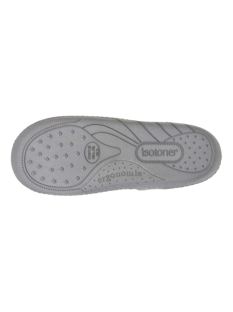 Pantofole mules in tessuto pile, sottopiede ergonomico bambina Isotoner Grigio melangiato - Kiabi