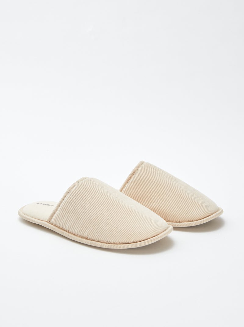 Pantofole mules in velluto Beige - Kiabi