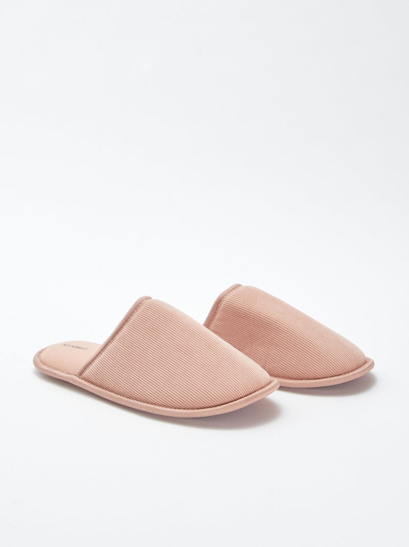 Pantofole mules in velluto Rosa - Kiabi