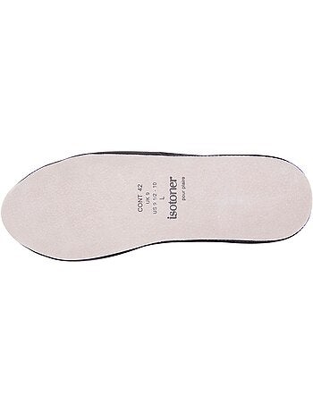 Pantofole mules interamente in pelle, suola comfort uomo isotoner