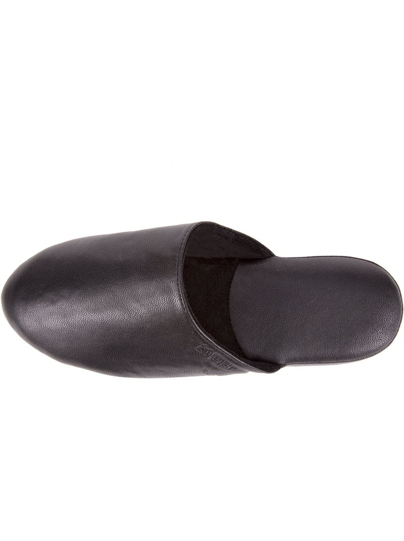 Pantofole mules interamente in pelle, suola comfort uomo isotoner Nero - Kiabi