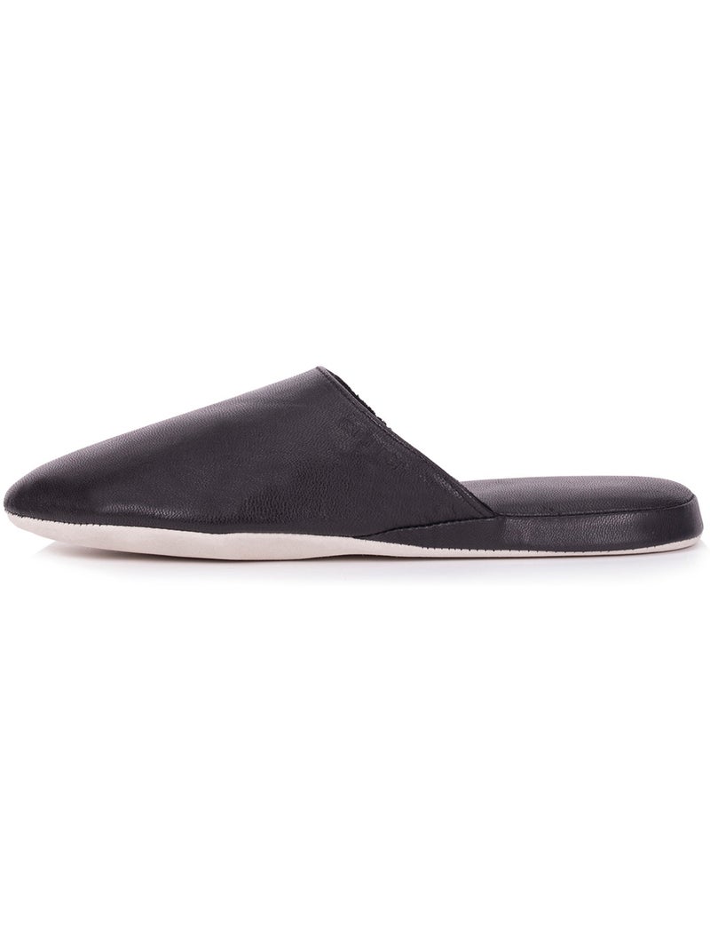 Pantofole mules interamente in pelle, suola comfort uomo isotoner Nero - Kiabi