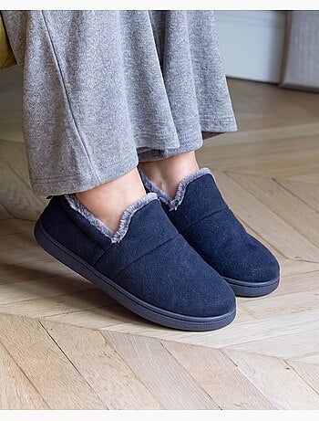 Pantofole mules similpelle, suola bloup, comfort extra donna isotoner
