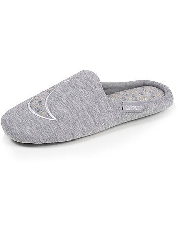 Pantofole mules maglia, suola in gomma antiscivolo donna