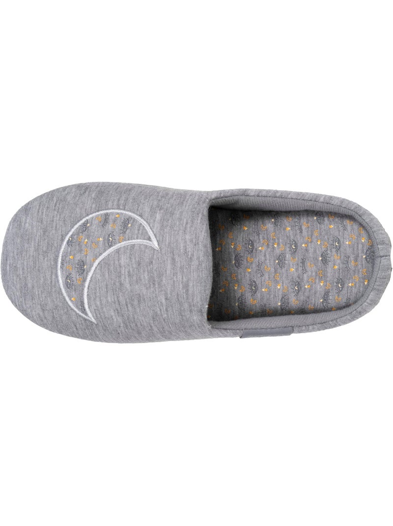 Pantofole mules maglia, suola in gomma antiscivolo donna Grigio melangiato - Kiabi