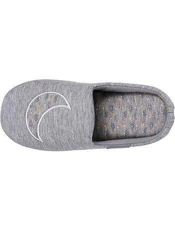 Pantofole mules maglia, suola in gomma antiscivolo donna Isotoner