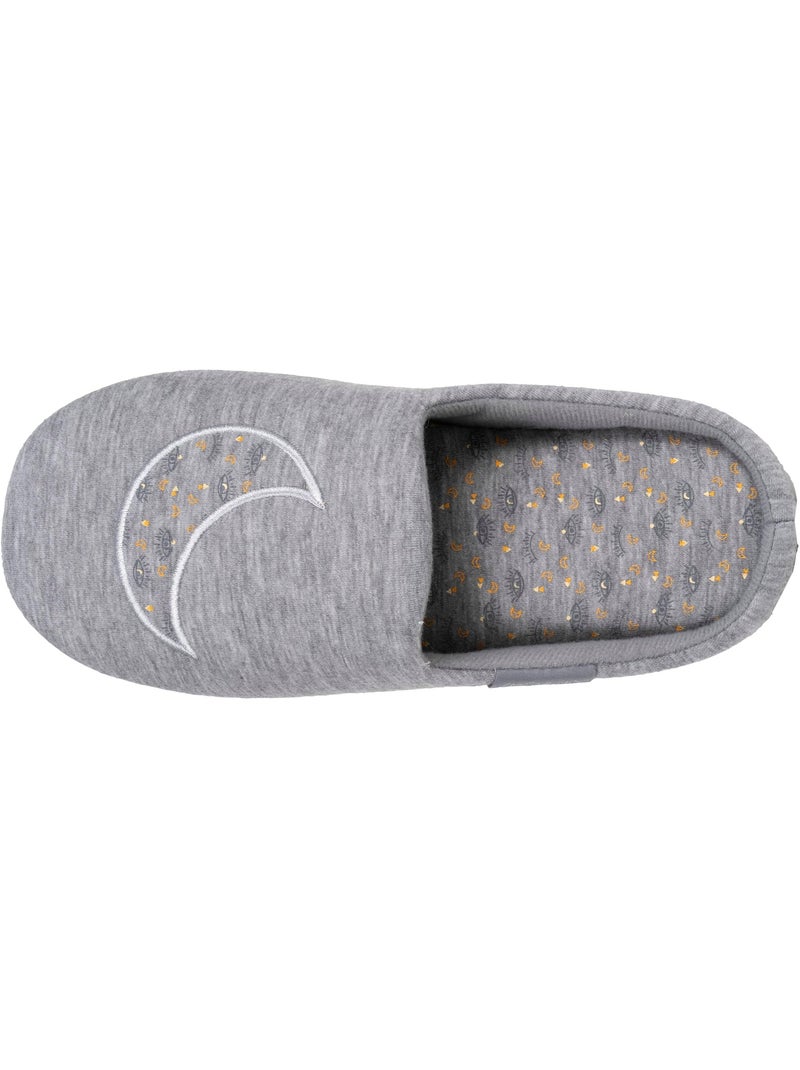 Pantofole mules maglia, suola in gomma antiscivolo donna Isotoner Grigio melangiato - Kiabi
