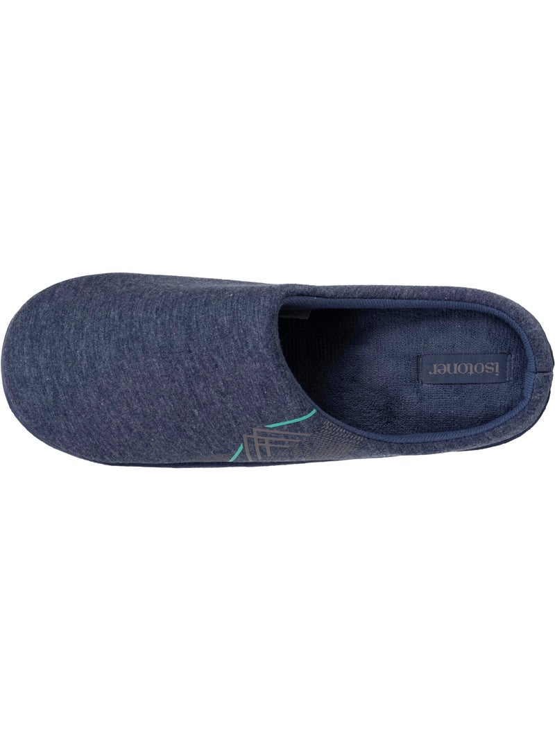 Pantofole mules maglia, suola in gomma antiscivolo uomo Blu marino - Kiabi