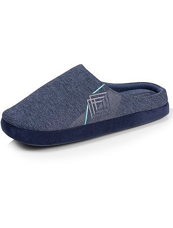 Pantofole mules maglia, suola in gomma antiscivolo uomo Isotoner