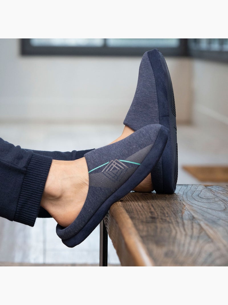 Pantofole mules maglia, suola in gomma antiscivolo uomo Isotoner Blu marino - Kiabi