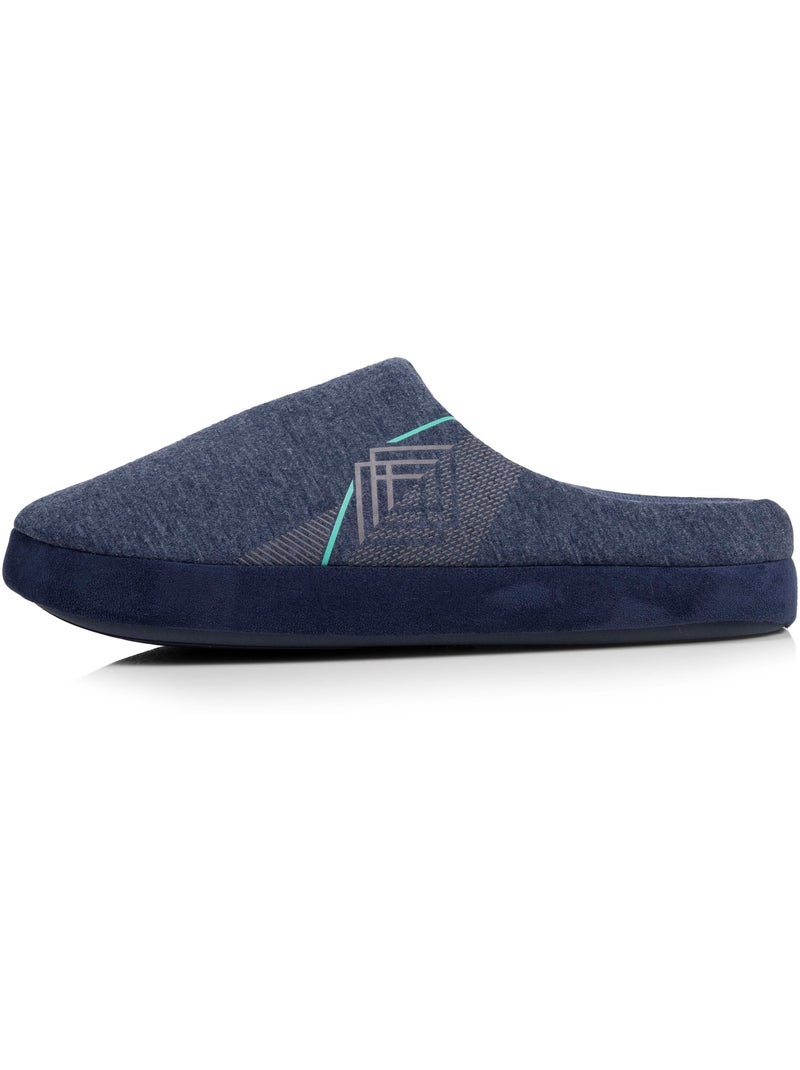 Pantofole mules maglia, suola in gomma antiscivolo uomo Isotoner Blu marino - Kiabi