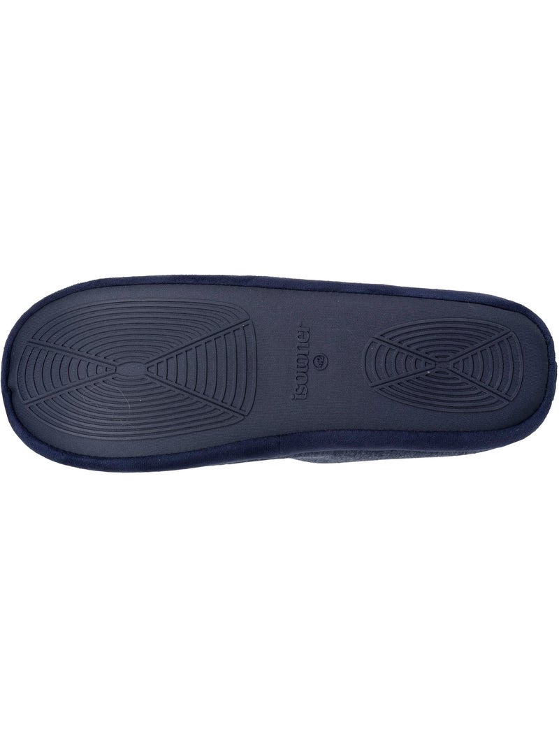Pantofole mules maglia, suola in gomma antiscivolo uomo Isotoner Blu marino - Kiabi