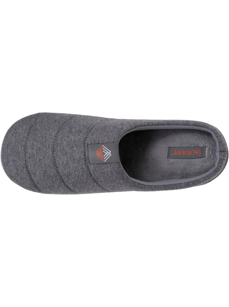 Pantofole mules maglia, suola in gomma antiscivolo uomo Isotoner Grigio melangiato - Kiabi
