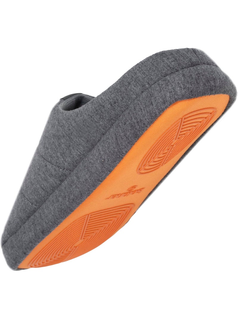 Pantofole mules maglia, suola in gomma antiscivolo uomo Isotoner Grigio melangiato - Kiabi
