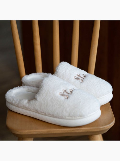 Pantofole mules materiale sherpa, suola bloup donna Isotoner - Kiabi