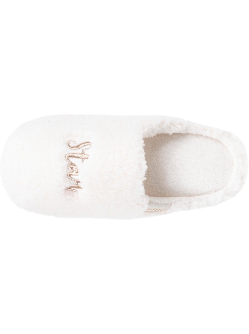 Pantofole mules materiale sherpa, suola bloup donna Isotoner Avorio - Kiabi