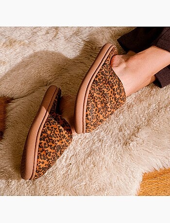 Pantofole mules materiale sherpa, suola bloup donna Isotoner