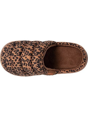 Pantofole mules materiale sherpa, suola bloup donna Isotoner