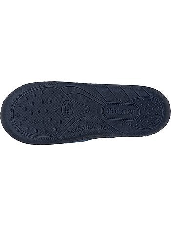 Pantofole mules microvelluto blu navy, suola ergonomica, bambino Isotoner