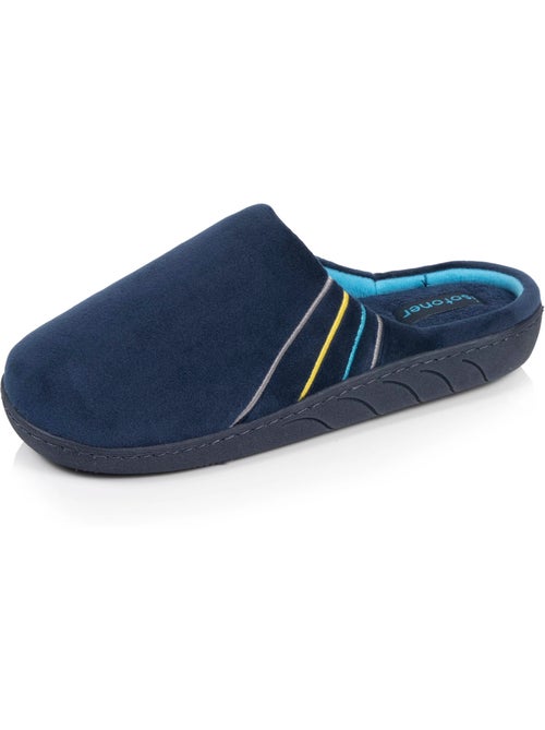 Pantofole mules microvelluto blu navy, suola ergonomica, bambino isotoner - Kiabi