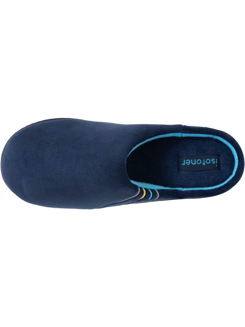 Pantofole mules microvelluto blu navy, suola ergonomica, bambino Isotoner Blu marino - Kiabi