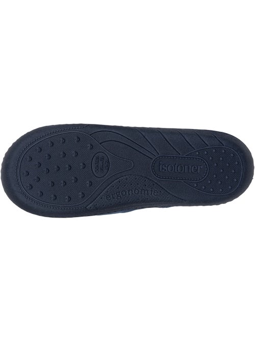 Pantofole mules microvelluto blu navy, suola ergonomica, bambino isotoner - Kiabi