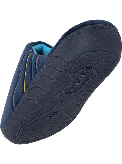 Pantofole mules microvelluto blu navy, suola ergonomica, bambino isotoner - Kiabi