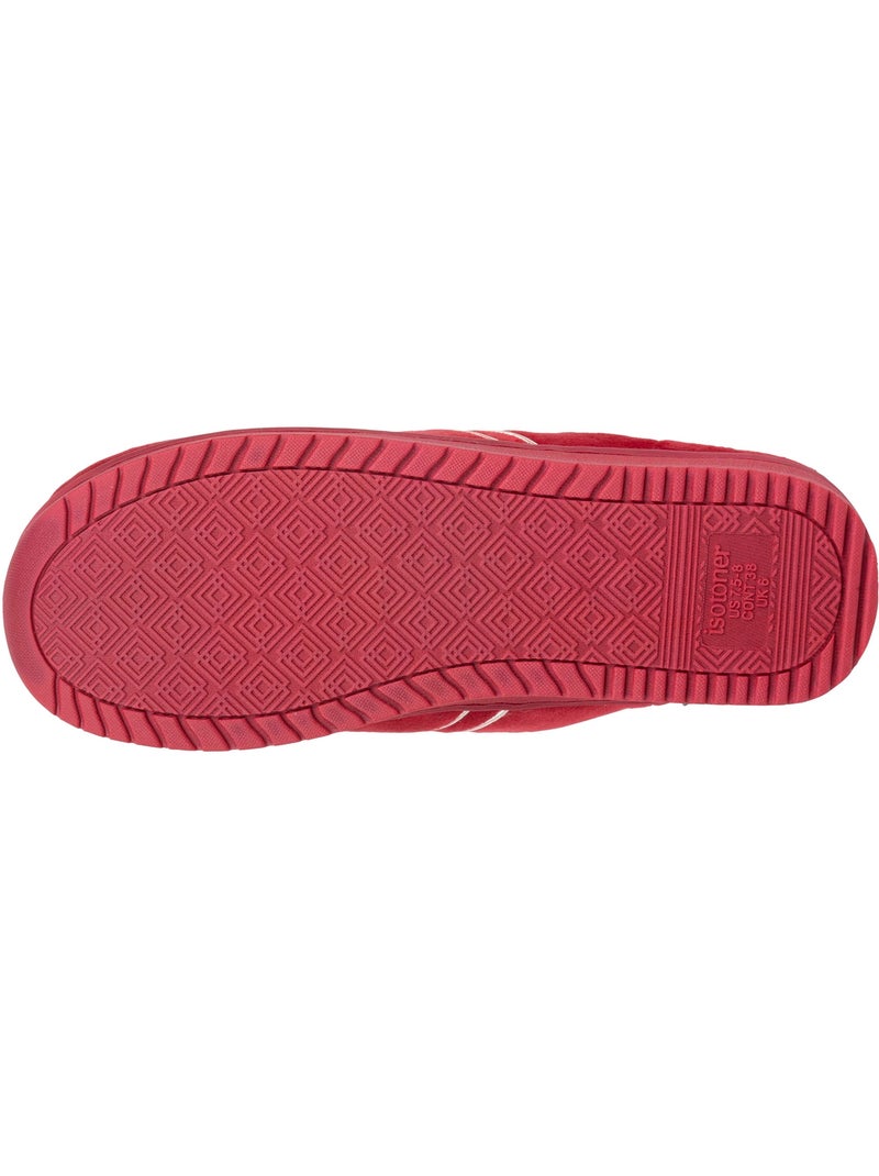 Pantofole mules microvelluto, schiuma a memoria di donna isotoner Rosso pomodoro - Kiabi
