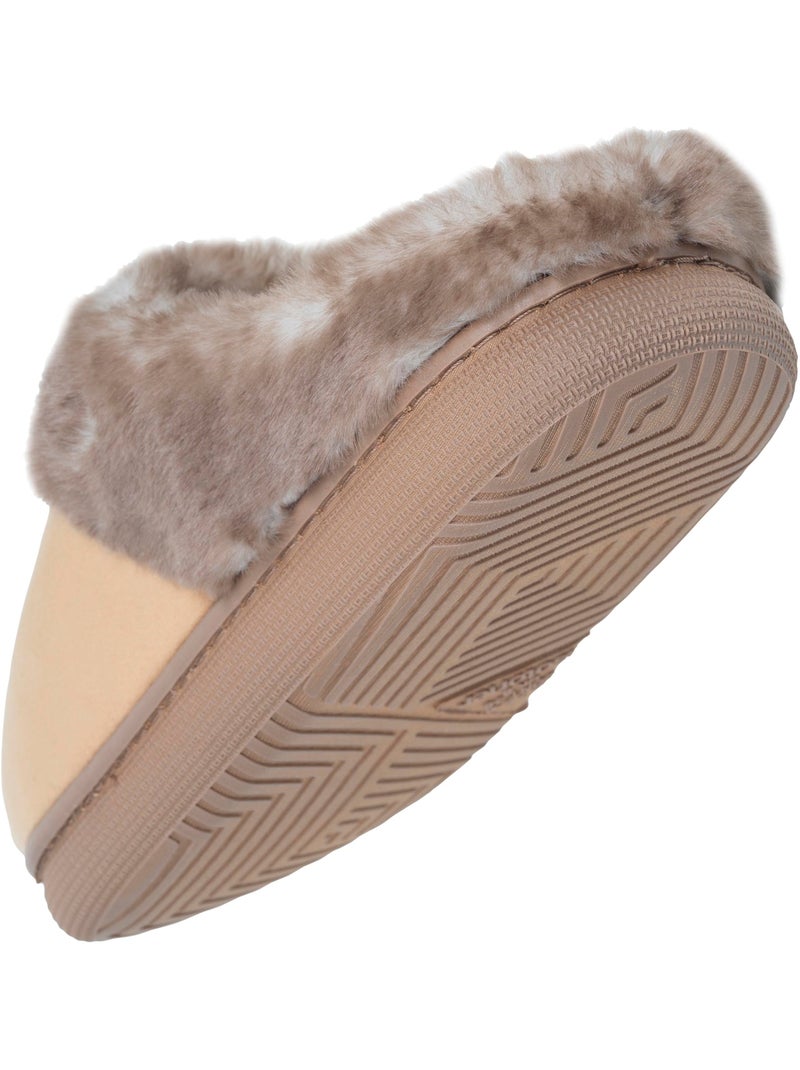 Pantofole mules microvelluto, suola bloup extra comfort donna isotoner Cammello - Kiabi