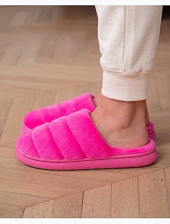 Pantofole mules microvelluto, suola bloup extra comfort donna isotoner