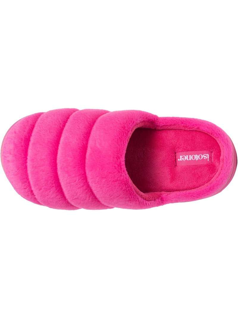 Pantofole mules microvelluto, suola bloup extra comfort donna isotoner Rosa fucsia - Kiabi
