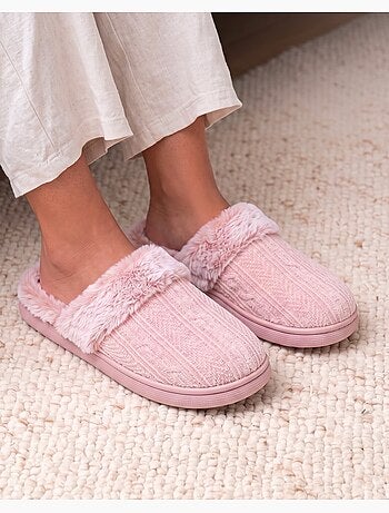 Pantofole mules microvelluto, suola bloup extra comfort donna isotoner