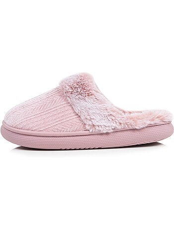 Pantofole mules microvelluto, suola bloup extra comfort donna isotoner