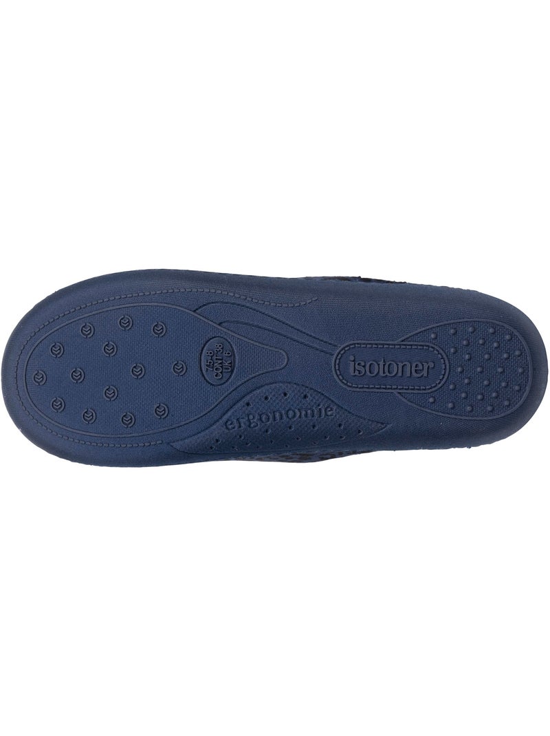 Pantofole mules microvelluto, suola ergonomica, schiuma donna isotoner Blu marino - Kiabi