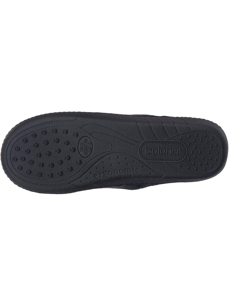 Pantofole mules microvelluto, suola ergonomica, schiuma donna Isotoner Nero - Kiabi